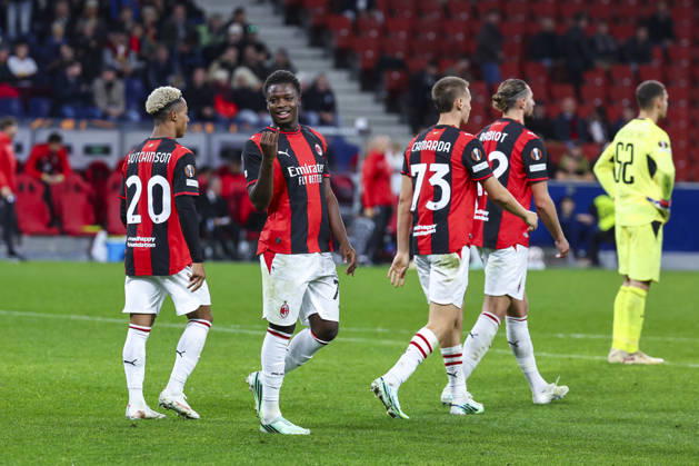 SOCCER - UEFA EL, RBS vs Milan SALZBURG,AUSTRIA,15.OCT.26 - SOCCER - UEFA Europa League, Red Bull Salzburg vs AC Milan. Image shows the rejoicing of scorer Alphadjo Cisse (Milan). GEPAxpictures xDavidxGeieregger