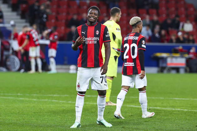 SOCCER - UEFA EL, RBS vs Milan SALZBURG,AUSTRIA,15.OCT.26 - SOCCER - UEFA Europa League, Red Bull Salzburg vs AC Milan. Image shows the rejoicing of scorer Alphadjo Cisse (Milan). GEPAxpictures xDavidxGeieregger
