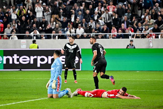 LUGANO, SWITZERLAND - OCTOBER 15: Albian Ajeti of FC Lugano celebrates his goal during the UEFA Conference League 2026 27 League Phase MD1 match between FC Lugano and FK Crvena Zvezda at Lugano Arena on October 15, 2026 in Lugano, Switzerland. Lugano Lugano Arena Ticino Switzerland Copyright: xJustPictures.ch AndreaxBrancax jp-en-EuSpIm-AB_15102026_6633