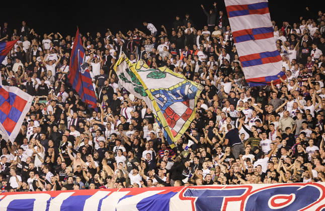 UEFA Conference League HNK Hajduk Split v AFC Ajax Hajduk fans cheer on the stands during the UEFA Conference League 2026 27 League Phase MD1 match between HNK Hajduk Split and AFC Ajax at Stadion Poljud on October 15, 2026 in Split, Croatia.  IvoxCagalj PIXSELL