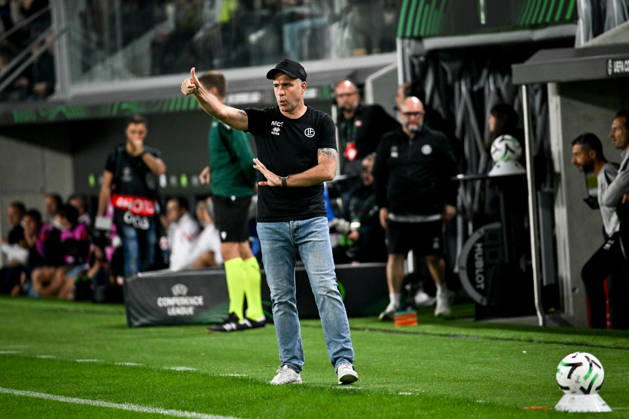 LUGANO, SWITZERLAND - OCTOBER 15: head coach Mattia Croci-Torti of FC Lugano motivates his players during the UEFA Conference League 2026 27 League Phase MD1 match between FC Lugano and FK Crvena Zvezda at Lugano Arena on October 15, 2026 in Lugano, Switzerland. Lugano Lugano Arena Ticino Switzerland Copyright: xJustPictures.ch AndreaxBrancax jp-en-EuSpIm-AB_15102026_4364