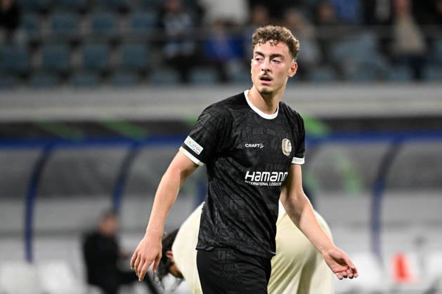 261015 AA Gent vs Aarhus Mathias Delorge of KAA Gent is pictured during Matchday 2 in the 2026-2027 Uefa Conference League season - league phase between AA Gent and AGF Aarhus on October 15 , 2026 in Gent, Belgium. (Photo by Maarten Straetemans Isosport) Gent Belgium  Copyright: xMaartenxStraetemansx GENT-AARHUS_20261015_144