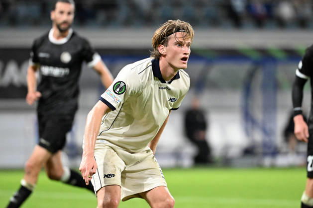 261015 AA Gent vs Aarhus Jacob Andersen of Aarhus is pictured during Matchday 2 in the 2026-2027 Uefa Conference League season - league phase between AA Gent and AGF Aarhus on October 15 , 2026 in Gent, Belgium. (Photo by Maarten Straetemans Isosport) Gent Belgium  Copyright: xMaartenxStraetemansx GENT-AARHUS_20261015_145