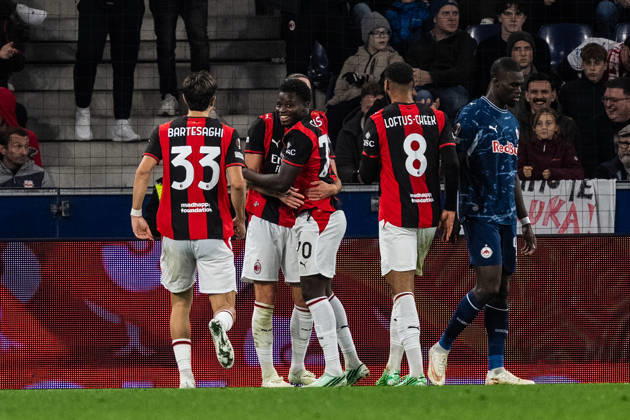 SOCCER - UEFA EL, RBS vs Milan SALZBURG,AUSTRIA,15.OCT.26 - SOCCER - UEFA Europa League, Red Bull Salzburg vs AC Milan. Image shows the rejoicing of Milan. GEPAxpictures xJulioxArellano