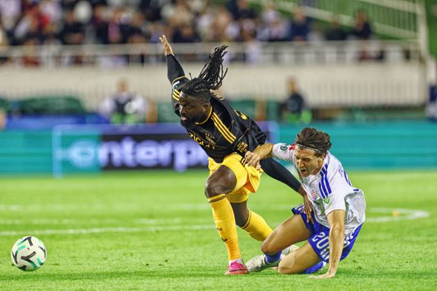 SPLIT, 15 10-2026, Poljud Stadium , season 2026 2027 , UEFA Conference League Football . Match between Hajduk Split and Ajax. Picture shows Toluwalase Arokodare and Alberto Del Moral Hajduk Split - Ajax  x208451806x Copyright: