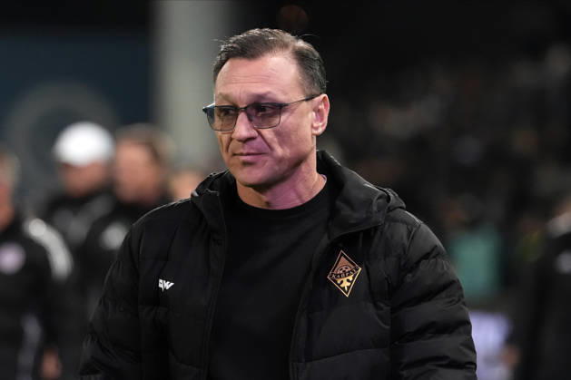 Head coach of Kairat Almaty Rafael Urazbakhtin reacts during a UEFA Conference League soccer match between Latvia™s Riga FC and Kazakhstan™s Kairat Almaty at Skonto Stadium in Riga, Latvia, Thursday, Oct. 15, 2026. Riga Latvia Copyright: xRomanxKoksarovx RKV02286.JPG