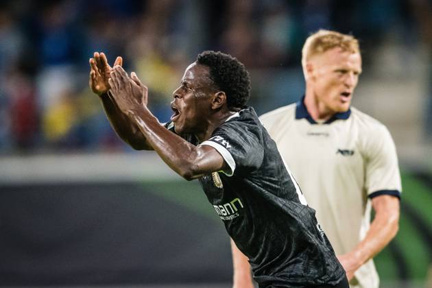KAA Gent v AGF Aarhus - UEFA Conference League GENT, BELGIUM - OCTOBER 15 : Goore Hyllarion Bi forward of KAA Gent celebrates scoring a goal during the UEFA Conference League 2026 27 League Phase matchday 1 match between KAA Gent and AGF Aarhus on October 15, 2026 in Gent, Belgium, 15 10 2026 Gent Belgium  Copyright: xGvgx