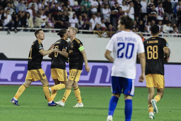 UEFA Conference League HNK Hajduk Split v AFC Ajax Davy Klaassen of Ajax celebratea s agoal with his teammates during the UEFA Conference League 2026 27 League Phase MD1 match between HNK Hajduk Split and AFC Ajax at Stadion Poljud on October 15, 2026 in Split, Croatia.  IvoxCagalj PIXSELL