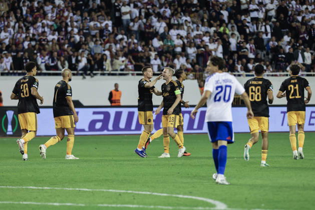 UEFA Conference League HNK Hajduk Split v AFC Ajax Davy Klaassen of Ajax celebratea s agoal with his teammates during the UEFA Conference League 2026 27 League Phase MD1 match between HNK Hajduk Split and AFC Ajax at Stadion Poljud on October 15, 2026 in Split, Croatia.  IvoxCagalj PIXSELL
