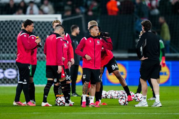 NIJMEGEN , 15-10-2026 , Stadium De Goffert , season 2026 2027 , UEFA Europa League football , match between NEC Nijmegen and Levski Sofia , picture shows NEC during the warming up NEC - Levski Sofia  x208452688x Copyright: