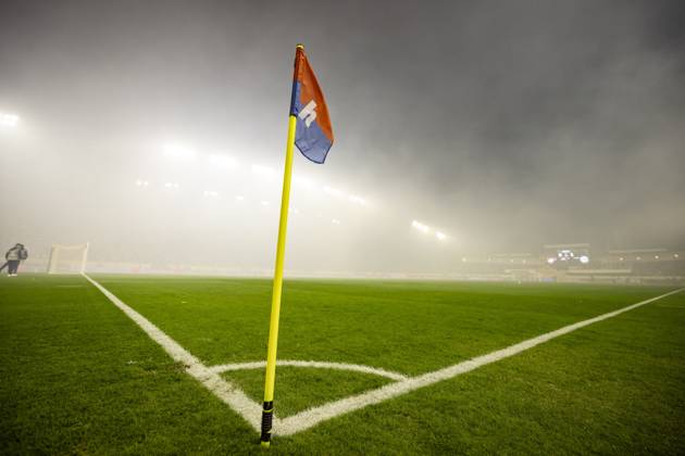 SPLIT - The pitch is empty after the match was halted due to smoke caused by fireworks during the Conference League match between Hadjuk Split and Ajax at Stadion Poljud on October 15, 2026, in Split, Croatia. SONNY LENSEN ANP xVIxANPxSportx xxANPxIVx 572547819 originalFilename: 572547819.jpg