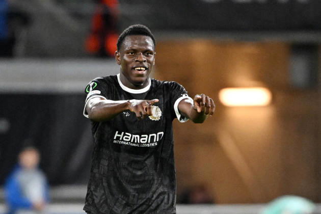 261015 AA Gent vs Aarhus Hyllarion Goore of KAA Gent celebrates after scoring the 1-0 goal during Matchday 2 in the 2026-2027 Uefa Conference League season - league phase between AA Gent and AGF Aarhus on October 15 , 2026 in Gent, Belgium. (Photo by Maarten Straetemans Isosport) Gent Belgium  Copyright: xMaartenxStraetemansx GENT-AARHUS_20261015_179