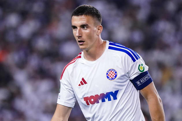 Fussball: Kroatien: UEFA Conference League 2026 2027 - 1. Runde, 15.10.2026 - HNK Hajduk Split vs. AFC Ajax Amsterdam - Stadion Poljud (Split, Kroatien); Michele Sego (Hajduk Split) Copyright: xLUKAxKOLANOVICx