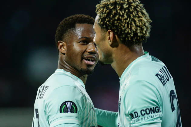 IPA89726348 - Monaco s Ansu Fati and Paris Brunner celebrate after scoring during the UEFA Conference League match between PFC CSKA and AS Monaco at Vasil Levski National Stadium in Sofia, Bulgaria, on October 15, 2026  Copyright: xIvanxSxIvanov IPAxSportx xx IPA89726348 IPA89726348