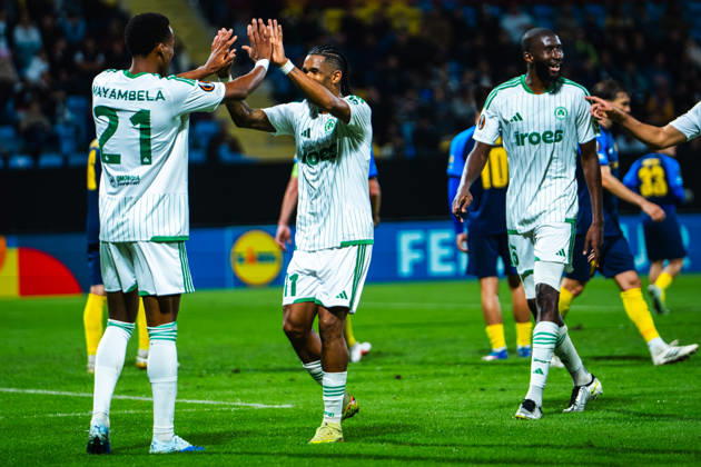 CELJE, SLOVENIA - OCTOBER 15: Team Omonia celebrate score during the UEFA Europa League match between Celje (Slovenia) and Omonia (Cyprus) at Stadion Celje, Celje on October 15, 2026 in Celje, Slovenia. (Photo by Andraz Corel Sports Press Photo). Copyright: xAndrazxCorelx xSPPx Sportspressphoto_SPR257102