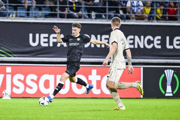 Gent s Mathias Delorge pictured in action during a soccer game between Belgian KAA Gent and Danish Aarhus GF, Thursday 15 October 2026 in Gent, the opening match of the UEFA Conference League league phase. TOMxGOYVAERT  x189911207x