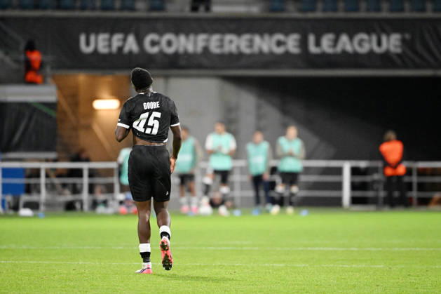 261015 AA Gent vs Aarhus Hyllarion Goore of KAA Gent celebrates after scoring the 1-0 goal during Matchday 2 in the 2026-2027 Uefa Conference League season - league phase between AA Gent and AGF Aarhus on October 15 , 2026 in Gent, Belgium. (Photo by Maarten Straetemans Isosport) Gent Belgium  Copyright: xMaartenxStraetemansx GENT-AARHUS_20261015_185