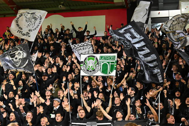 Bournemouth v Sturm Graz, Europa League Sturm Graz fans making their voices heard ahead of the Europa League match between Bournemouth and Sturm Graz at the Vitality Stadium, Bournemouth, UK on 15 October 2026. Bournemouth Vitality Stadium Dorset UK Editorial use only , Copyright: xGrahamxHuntx PSI-25011-0053