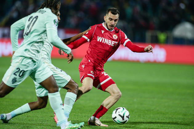 IPA89727190 - CSKA s Ioannis Pitas in action during the UEFA Conference League match between PFC CSKA and AS Monaco at Vasil Levski National Stadium in Sofia, Bulgaria, on October 15, 2026  Copyright: xIvanxSxIvanov IPAxSportx xx IPA89727190 IPA89727190