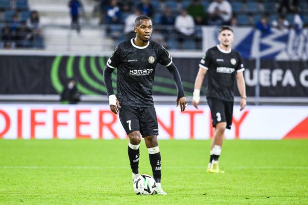 Gent s Michel-Ange Sumai Balikwisha pictured in action during a soccer game between Belgian KAA Gent and Danish Aarhus GF, Thursday 15 October 2026 in Gent, the opening match of the UEFA Conference League league phase. TOMxGOYVAERT  x189916093x
