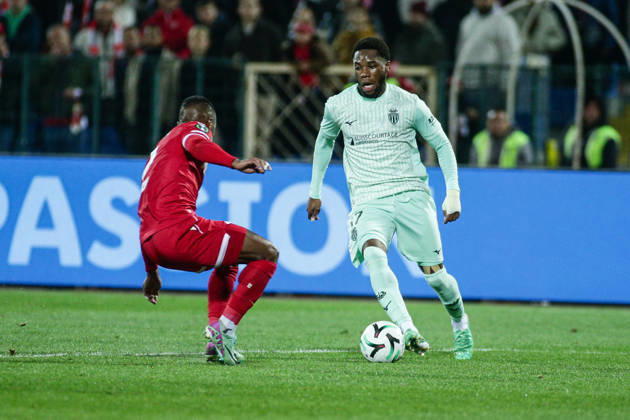 SOCCER - UEFA Conference League - CSKA vs. AS Monaco Photo by IPA ABACAPRESS.COM89726354 - Monaco s Stanis Idumbo in action during the UEFA Conference League match between PFC CSKA and AS Monaco at Vasil Levski National Stadium in Sofia, Bulgaria, on October 15, 2026 Sofia Bulgaria Copyright: xIPAxSport ABACAx