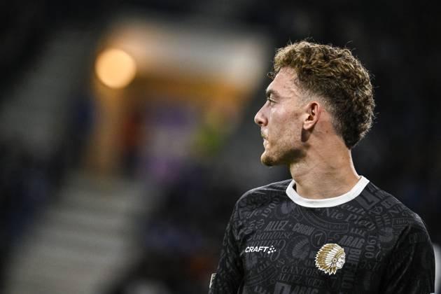Gent s Mathias Delorge pictured during a soccer game between Belgian KAA Gent and Danish Aarhus GF, Thursday 15 October 2026 in Gent, the opening match of the UEFA Conference League league phase. TOMxGOYVAERT  x189920054x