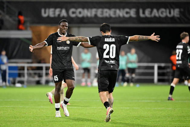 261015 AA Gent vs Aarhus Hyllarion Goore of KAA Gent celebrates after scoring the 1-0 goal during Matchday 2 in the 2026-2027 Uefa Conference League season - league phase between AA Gent and AGF Aarhus on October 15 , 2026 in Gent, Belgium. (Photo by Maarten Straetemans Isosport) Gent Belgium  Copyright: xMaartenxStraetemansx GENT-AARHUS_20261015_202