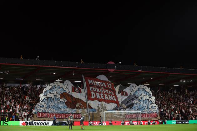 Pre match tifo from Bournemouth fans Bournemouth v Sturm Graz, UEFA Europa League, Football, Vitality Stadium, Bournemouth, UK - 15 Oct 2026Bournemouth Vitality Stadium United Kingdom  Copyright: xKieranxMcManus Shutterstockx 17218449j