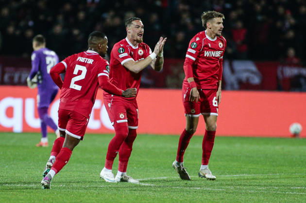SOCCER - UEFA Conference League - CSKA vs. AS Monaco Photo by IPA ABACAPRESS.COM89727549 - CSKA s Joel Zwarts celebrates after scoring during the UEFA Conference League match between PFC CSKA and AS Monaco at Vasil Levski National Stadium in Sofia, Bulgaria, on October 15, 2026 Sofia Bulgaria  Copyright: xIPAxSport ABACAx