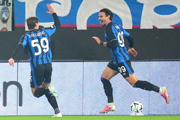 Atalanta s Eljif Elmas celebrates after scoring 1-0 during the Uefa Conference League match soccer match between Atalanta and Pafos at the New Balance Arena in Bergamo , North Italy - Thursday , October 15 , 2026 . - Soccer .  Copyright: xSpada LaPressex