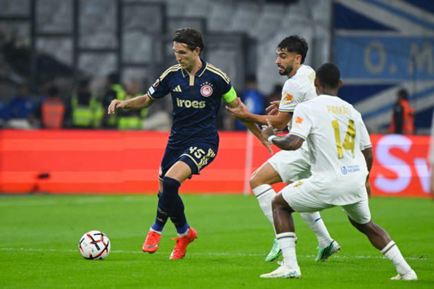 FOOTBALL : Olympique de Marseille VS Olympiakos - UEFA Europa League - 15 10 2026 Panagiotis Retsos (Olympiakos) - UEFA Europa League match between Olympique de Marseille and Olympiakos on October 15, 2026 at the CEPAC Velodrome Stadium in Marseille. MarseilleFrance  Copyright: xWilliamxCannarellax