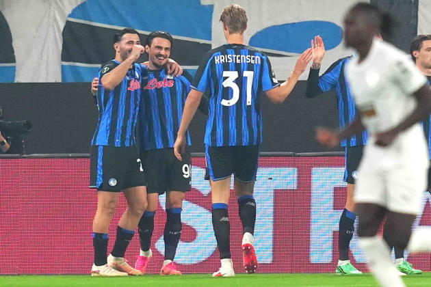 Atalanta s Eljif Elmas celebrates after scoring 1-0 during the Uefa Conference League match soccer match between Atalanta and Pafos at the New Balance Arena in Bergamo , North Italy - Thursday , October 15 , 2026 . - Soccer .  Copyright: xSpada LaPressex