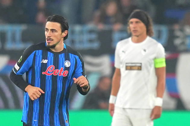 Atalanta s Eljif Elmas celebrates after scoring 1-0 during the Uefa Conference League match soccer match between Atalanta and Pafos at the New Balance Arena in Bergamo , North Italy - Thursday , October 15 , 2026 . - Soccer .  Copyright: xSpada LaPressex