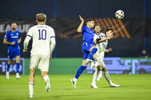 GNK Dinamo v RSC Anderlecht - UEFA Europa League ZAGREB, CROATIA - OCTOBER 15 : Ivanusec Luka midfielder of GNK Dinamo Zagreb, Ambros Lukas midfielder of RSC Anderlecht in action during the UEFA Europa League 2026 27 League Phase matchday 2 match between GNK Dinamo and RSC Anderlecht on October 15, 2026 in Zagreb, Croatia, 15 10 2026 Zagreb Croatia  Copyright: xNicoxVereeckenx