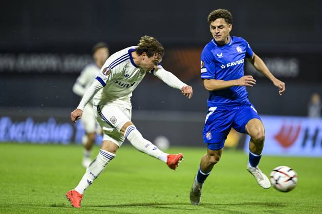 GNK Dinamo v RSC Anderlecht - UEFA Europa League ZAGREB, CROATIA - OCTOBER 15 : Cvetkovic Mihajlo forward of RSC Anderlecht missing an opportunity during the UEFA Europa League 2026 27 League Phase matchday 2 match between GNK Dinamo and RSC Anderlecht on October 15, 2026 in Zagreb, Croatia, 15 10 2026 Zagreb Croatia  Copyright: xNicoxVereeckenx