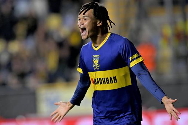 Sint-Truidense VV v Iberia Tbilisi - UEFA Conference League SINT-TRUIDEN, BELGIUM - OCTOBER 15 : Ishiwatari Nelson Yuichiro midfielder of Sint-Truidense VV celebrates scoring a goal during the UEFA Conference League 2026 27 first qualifying round between Sint-Truidense VV and Iberia Tbilisi on October 15, 2026 in Sint-Truiden, Belgium, 15 10 2026 Sint-Truiden Belgium  Copyright: xSesx