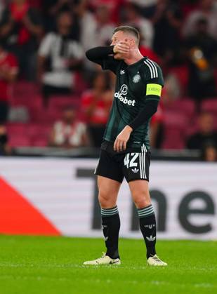 Callum McGregor of Celtic eacts after the second goal scored by Alexander Bah of Benfica Benfica v Celtic, UEFA Europa League, Football, Estadio da Luz, Lisbon, Portugal - 15 Oct 2026Lisbon Estadio da Luz Portugal  Copyright: xJavierxGarcia Shutterstockx 17218495z