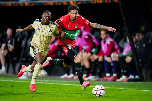 NIJMEGEN , 15-10-2026 , Stadium De Goffert , season 2026 2027 , UEFA Europa League football , match between NEC Nijmegen and Levski Sofia , picture shows NEC Nijmegen player Deveron Fonville NEC - Levski Sofia  x208454222x Copyright: