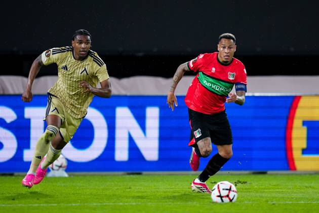 NIJMEGEN , 15-10-2026 , Stadium De Goffert , season 2026 2027 , UEFA Europa League football , match between NEC Nijmegen and Levski Sofia , picture shows NEC Nijmegen player Tjaronn Chery NEC - Levski Sofia  x208454225x Copyright: