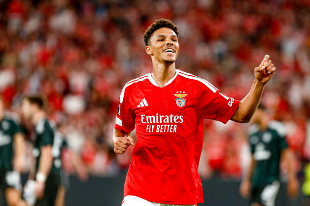 LISBON, PORTUGAL - OCTOBER 15: Alexander Bah defender of Benfica celebrates after scoring the team s second goal during the UEFA Europa League 2026 27 League Phase MD2 match between SL Benfica and Celtic FC at Estadio do SL Benfica on October 15, 2026 in Lisbon, Portugal (Photo by Valter Gouveia Sports Press Photo SPP) Copyright: xSportsxPressxPhotox Sportspressphoto_SPR257187