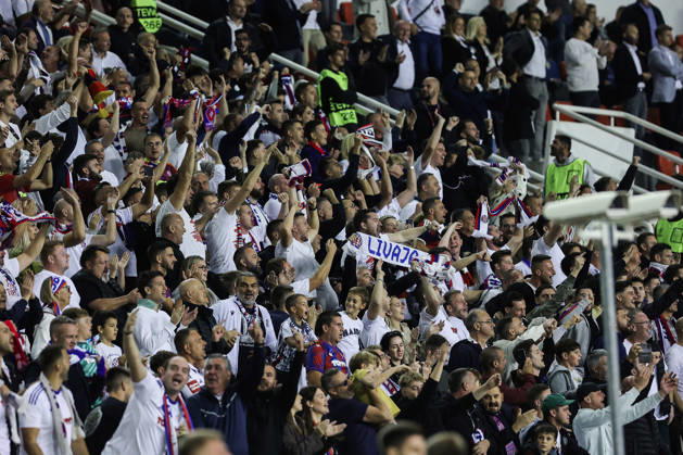 UEFA Conference League HNK Hajduk Split v AFC Ajax SPLIT, CROATIA - OCTOBER 15: Hajduk suppoerers cheer on the stands after the UEFA Conference League 2026 27 League Phase MD1 match between HNK Hajduk Split and AFC Ajax at Stadion Poljud on October 15, 2026 in Split, Croatia.  IvanaxIvanovic PIXSELL