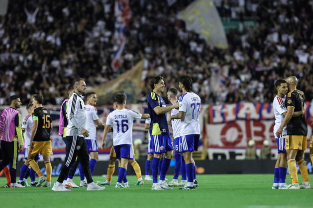 UEFA Conference League HNK Hajduk Split v AFC Ajax SPLIT, CROATIA - OCTOBER 15: Hajduk players celebrate after the UEFA Conference League 2026 27 League Phase MD1 match between HNK Hajduk Split and AFC Ajax at Stadion Poljud on October 15, 2026 in Split, Croatia.  IvanaxIvanovic PIXSELL
