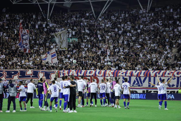 UEFA Conference League HNK Hajduk Split v AFC Ajax SPLIT, CROATIA - OCTOBER 15: Hajduk players players acknowledge the fans after the UEFA Conference League 2026 27 League Phase MD1 match between HNK Hajduk Split and AFC Ajax at Stadion Poljud on October 15, 2026 in Split, Croatia.  IvanaxIvanovic PIXSELL