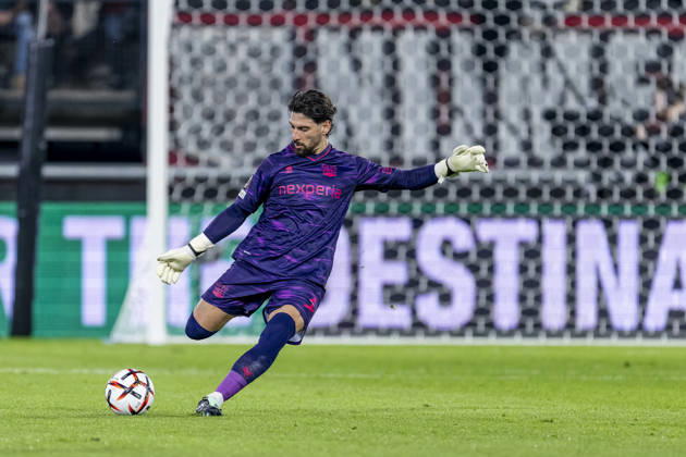 NIJMEGEN - NEC Nijmegen goalkeeper Gonzalo Crettaz during the UEFA Europa League match between N.E.C. and Levski Sofia at Stadion De Goffert on 15 October 2026 in Nijmegen, Nederland. (Photo by DeFodi Images) -
