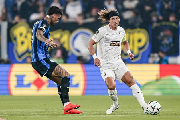 BERGAMO, ITALY - OCTOBER 15: David Luiz of Pavos FC during the UEFA Conference League 2026 27 league phase football match between Atalanta BC and Pafos FC at Stadio di Bergamo on October 15, 2026 in Bergamo, Italy Copyright: xLucaxTaddeox