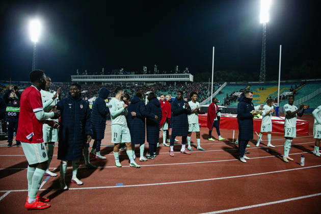 SOCCER - UEFA Conference League - CSKA vs. AS Monaco Photo by IPA ABACAPRESS.COM89728660 - Monaco players celebrate after the UEFA Conference League match between PFC CSKA and AS Monaco at Vasil Levski National Stadium in Sofia, Bulgaria, on October 15, 2026 Sofia Bulgaria Copyright: xIPAxSport ABACAx