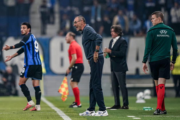 BERGAMO, ITALY - OCTOBER 15: Maurizio Sarri, head coach of Atalanta BC, during the UEFA Conference League 2026 27 league phase football match between Atalanta BC and Pafos FC at Stadio di Bergamo on October 15, 2026 in Bergamo, Italy Copyright: xLucaxTaddeox