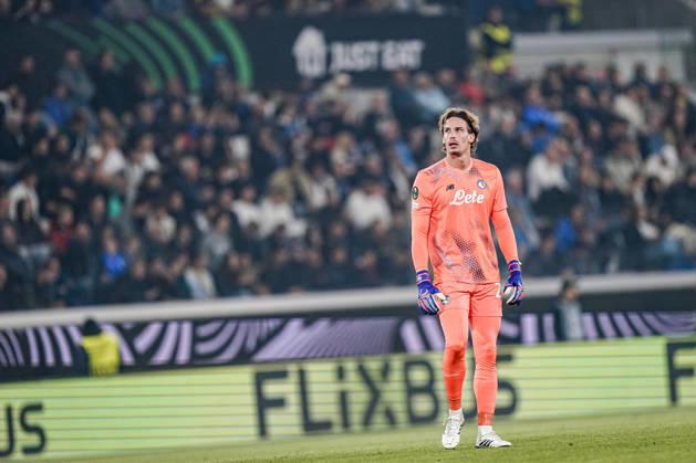 BERGAMO, ITALY - OCTOBER 15: Marco Carnesecchi of Atalanta BC during the UEFA Conference League 2026 27 league phase football match between Atalanta BC and Pafos FC at Stadio di Bergamo on October 15, 2026 in Bergamo, Italy Copyright: xLucaxTaddeox