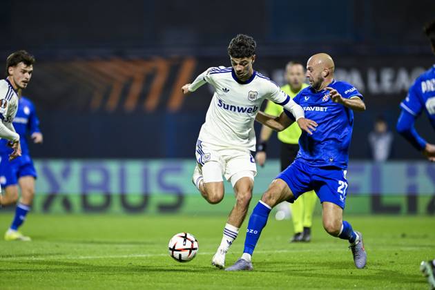 GNK Dinamo v RSC Anderlecht - UEFA Europa League ZAGREB, CROATIA - OCTOBER 15 : Degreef Tristan midfielder of RSC Anderlecht in action during the UEFA Europa League 2026 27 League Phase matchday 2 match between GNK Dinamo and RSC Anderlecht on October 15, 2026 in Zagreb, Croatia, 15 10 2026 Zagreb Croatia  Copyright: xNicoxVereeckenx