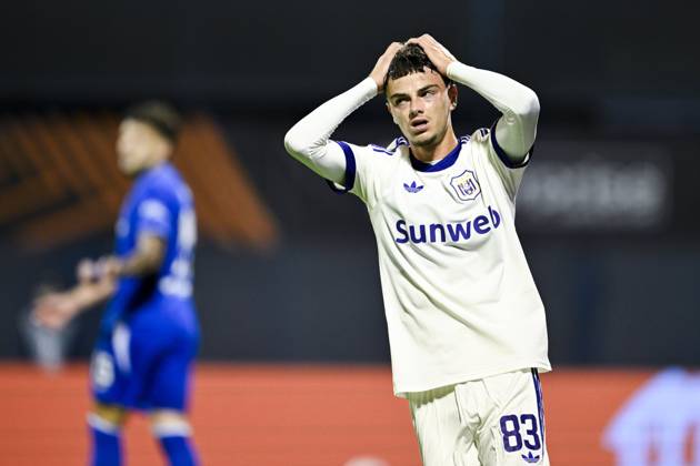 GNK Dinamo v RSC Anderlecht - UEFA Europa League ZAGREB, CROATIA - OCTOBER 15 : Degreef Tristan midfielder of RSC Anderlecht missing an opportunity during the UEFA Europa League 2026 27 League Phase matchday 2 match between GNK Dinamo and RSC Anderlecht on October 15, 2026 in Zagreb, Croatia, 15 10 2026 Zagreb Croatia  Copyright: xNicoxVereeckenx